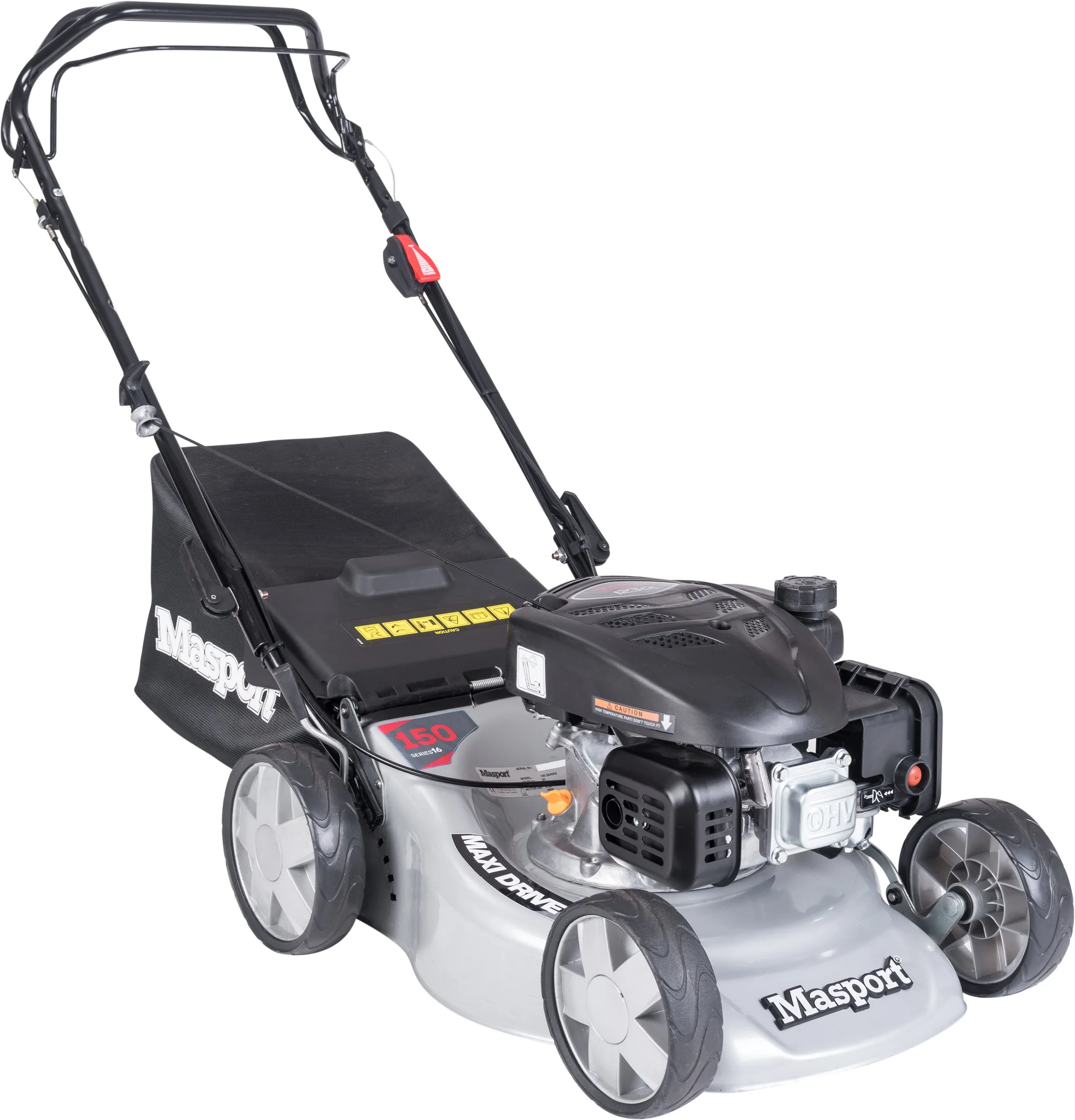 Masport 150 ST SP L 16" Petrol Lawnmower - 123cc Loncin Engine, Steel Deck & Self-Propelled Drive